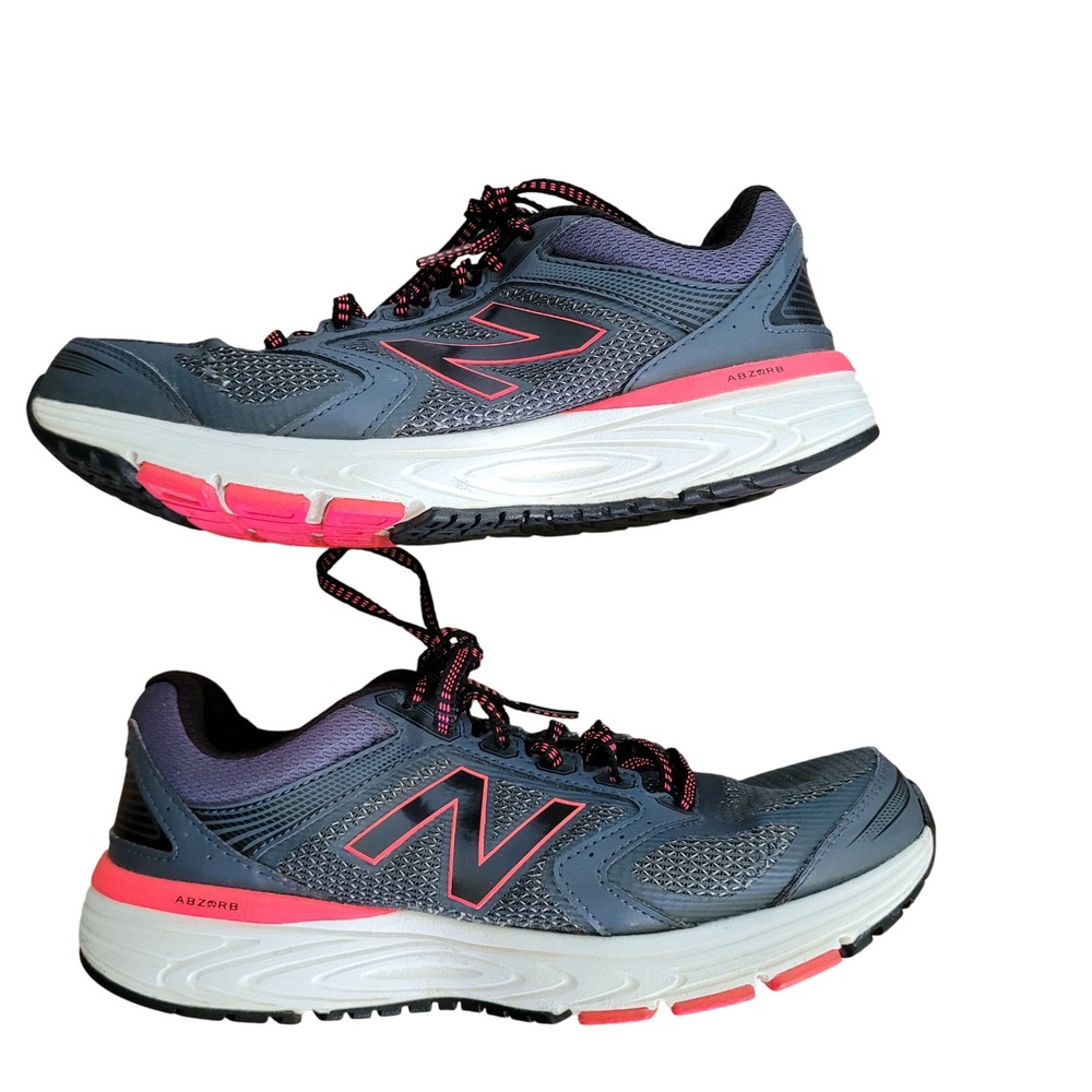New Balance 560 V7 Women's Size 9 Running Shoes Dark Gray Pink Athletic Sneakers